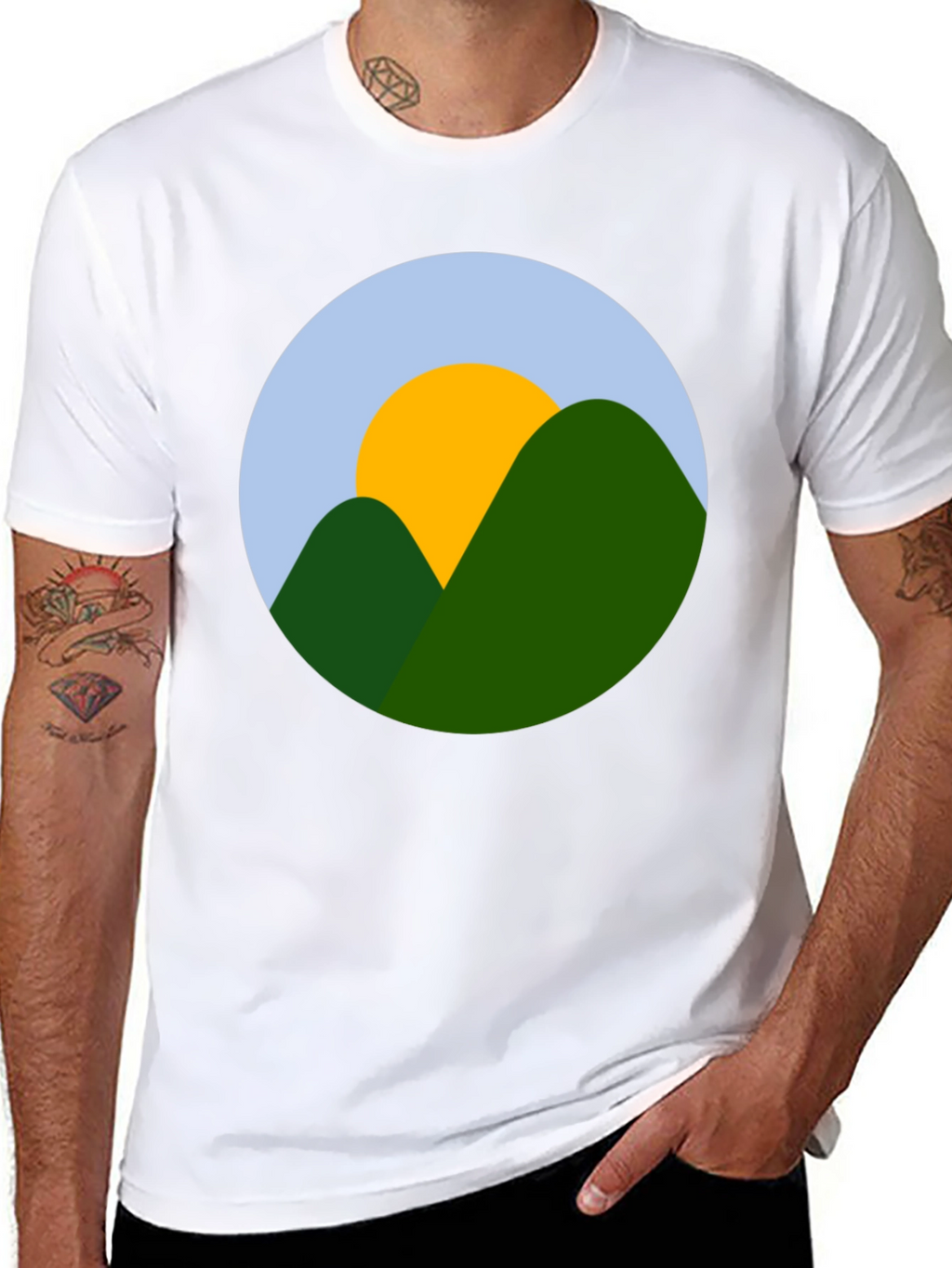 Mountain Sun Graphic Black T-Shirt