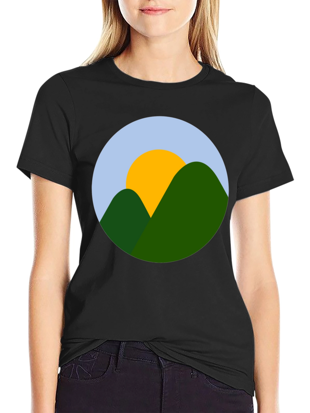 Mountain Sun Graphic Black T-Shirt