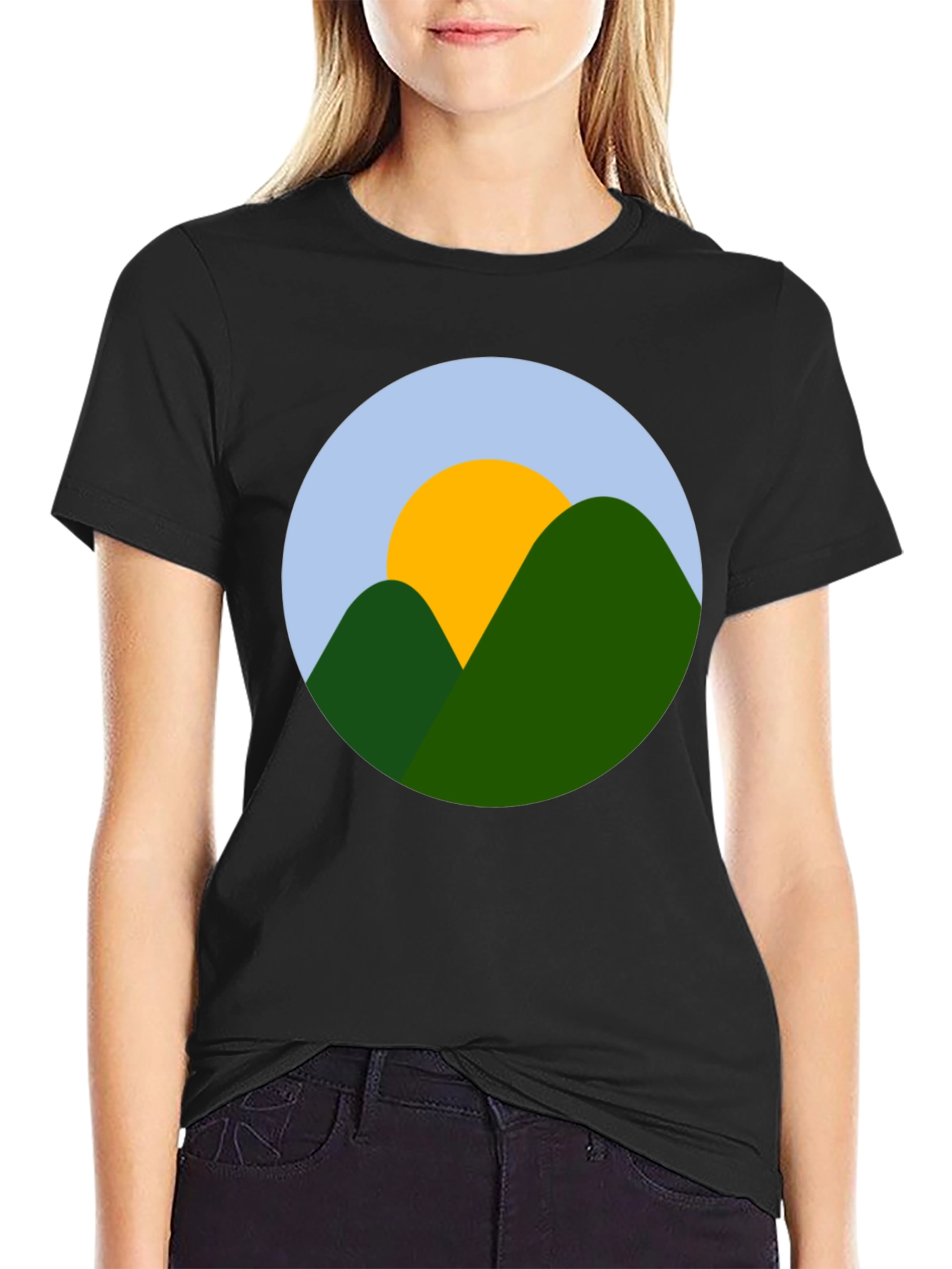 Mountain Sun Graphic Black T-Shirt