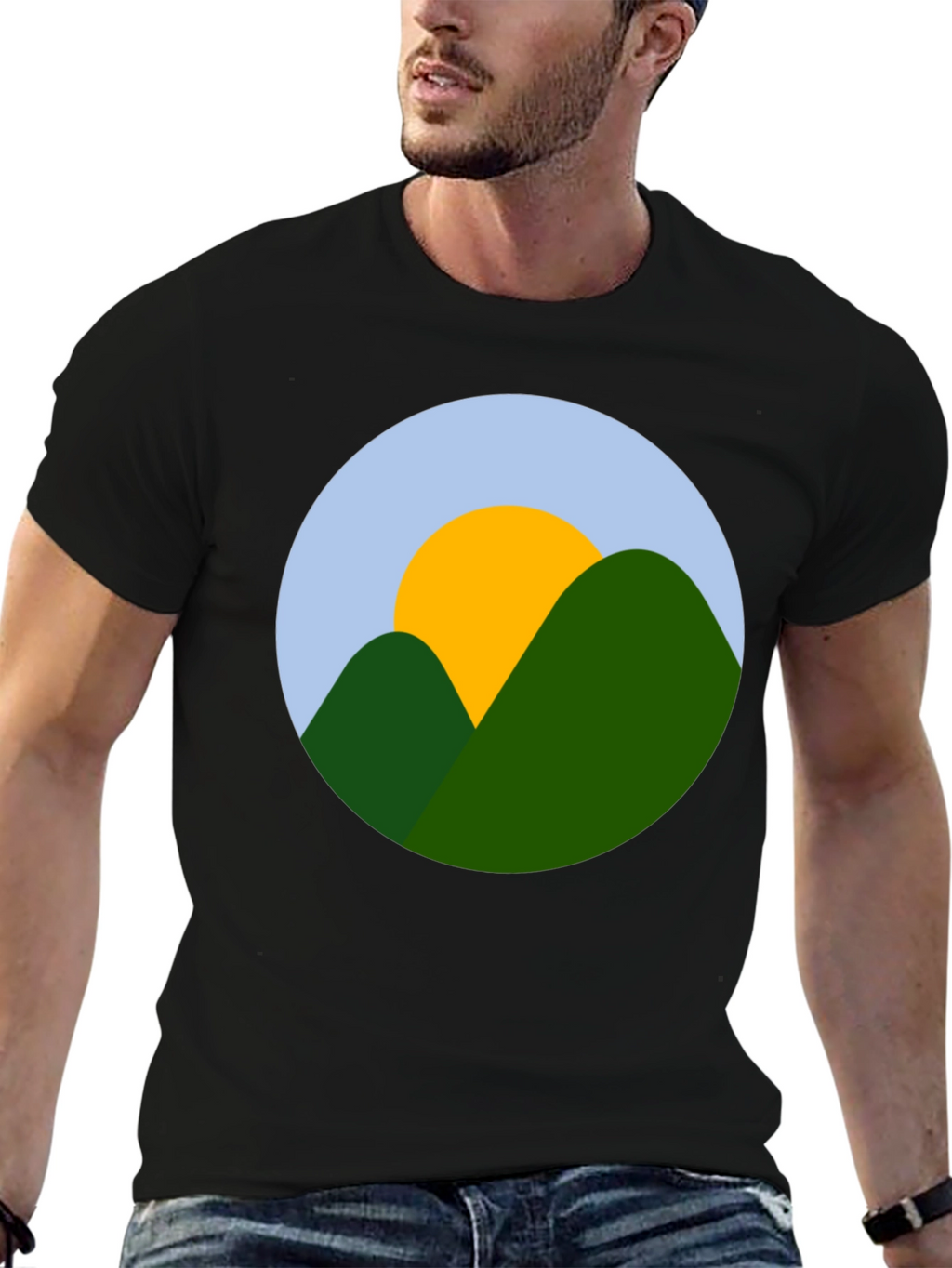Mountain Sun Graphic Black T-Shirt