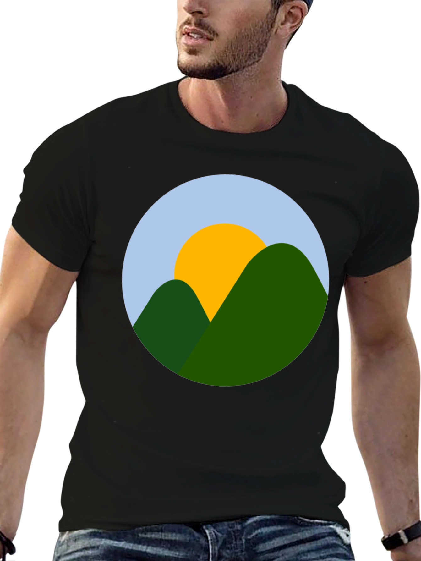 Mountain Sun Graphic Black T-Shirt