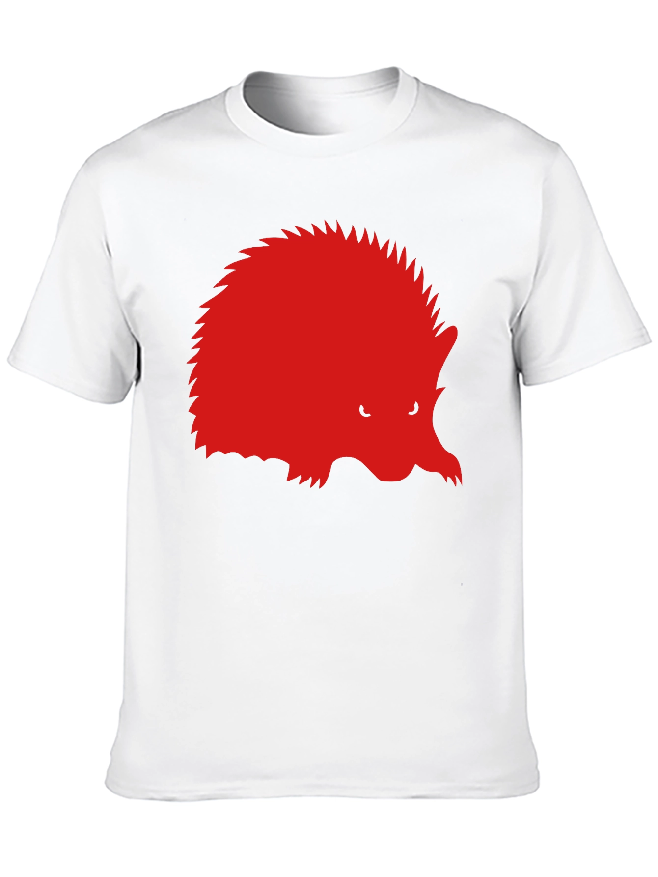 Red Hedgehog Graphic Black T-Shirt