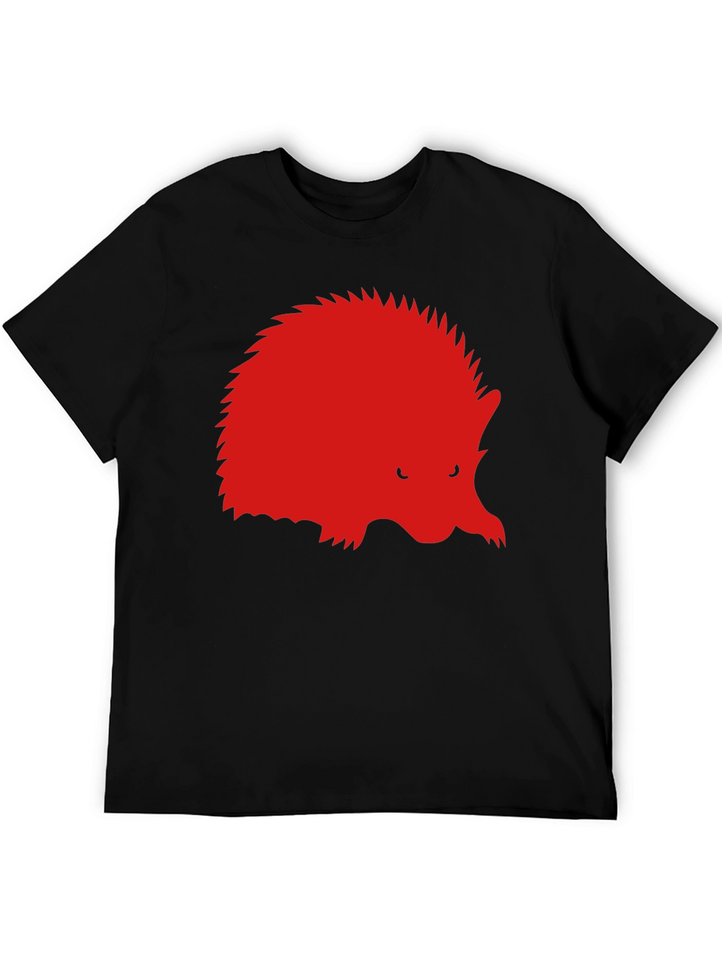 Red Hedgehog Graphic Black T-Shirt