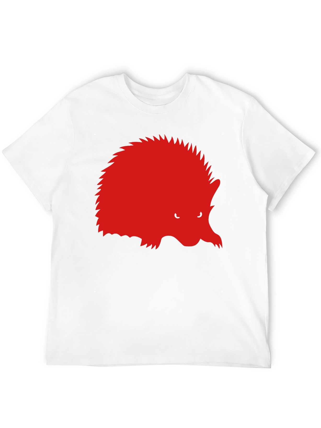 Red Hedgehog Graphic Black T-Shirt