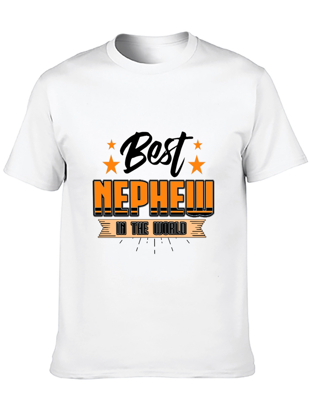 Best Nephew in the World Black Graphic T-Shirt