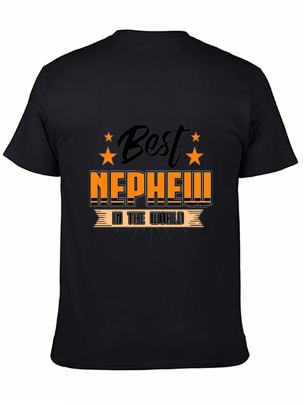 Best Nephew in the World Black Graphic T-Shirt