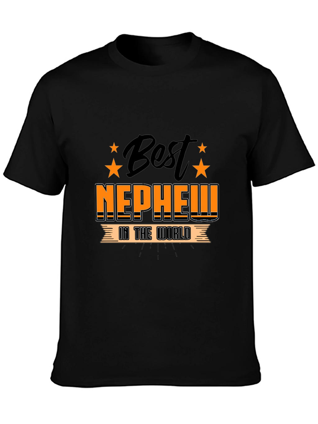 Best Nephew in the World Black Graphic T-Shirt
