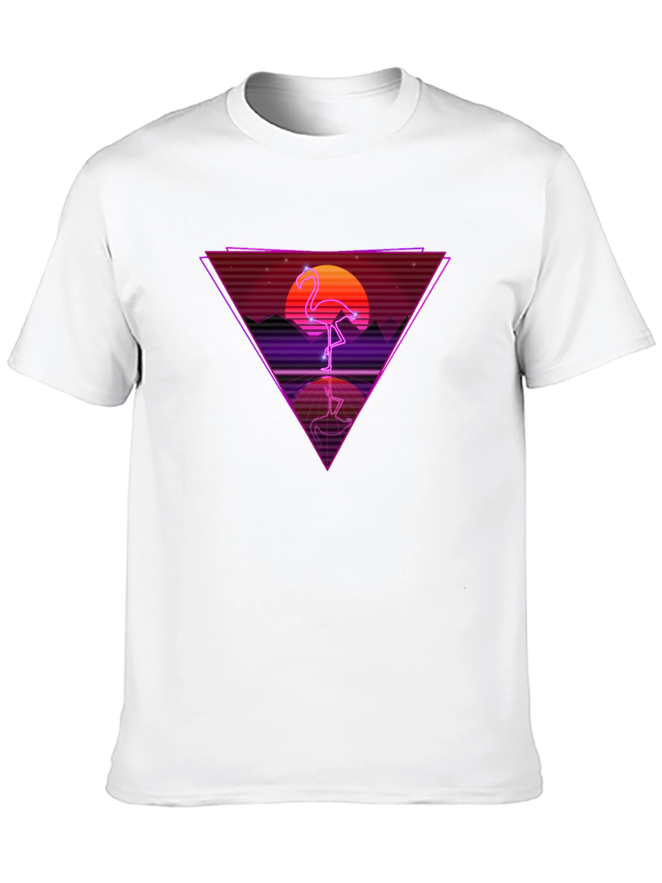 Retro Flamingo T-Shirt - Synthwave Design