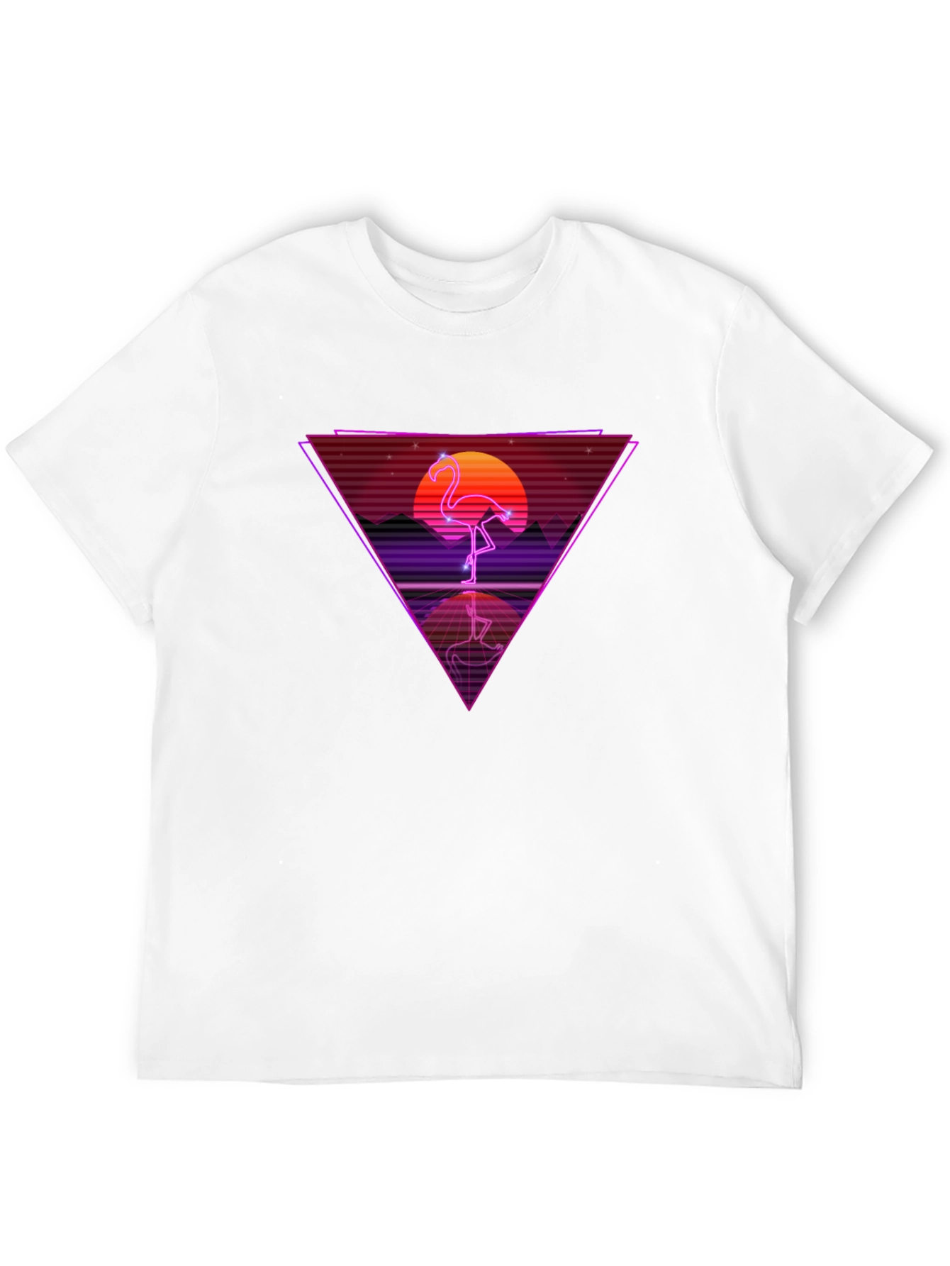 Retro Flamingo T-Shirt - Synthwave Design