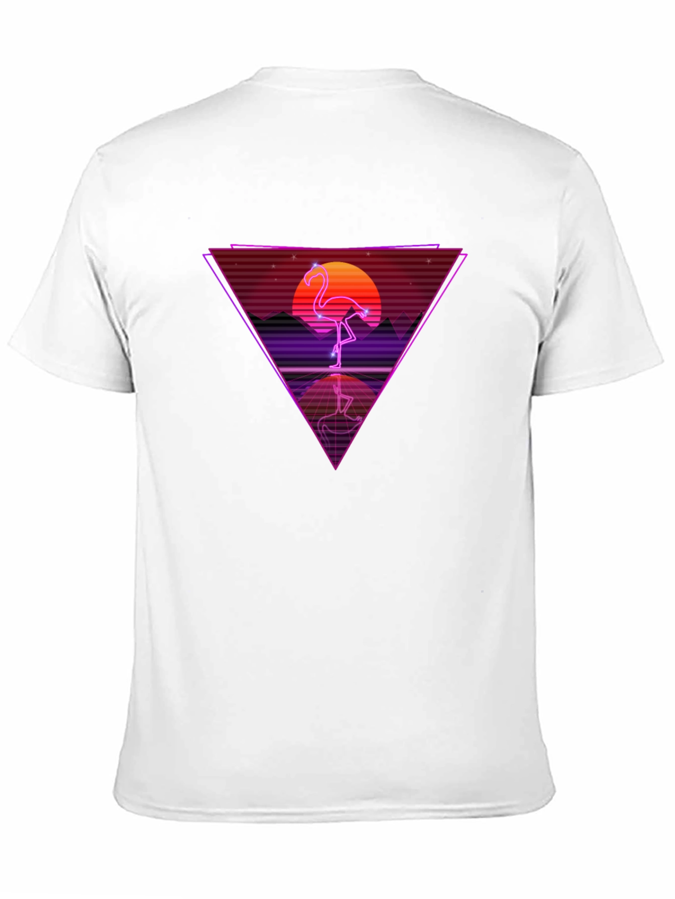 Retro Flamingo T-Shirt - Synthwave Design