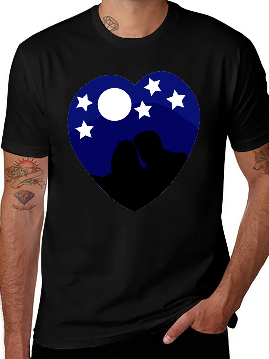 Heart Night Sky Couple Tee