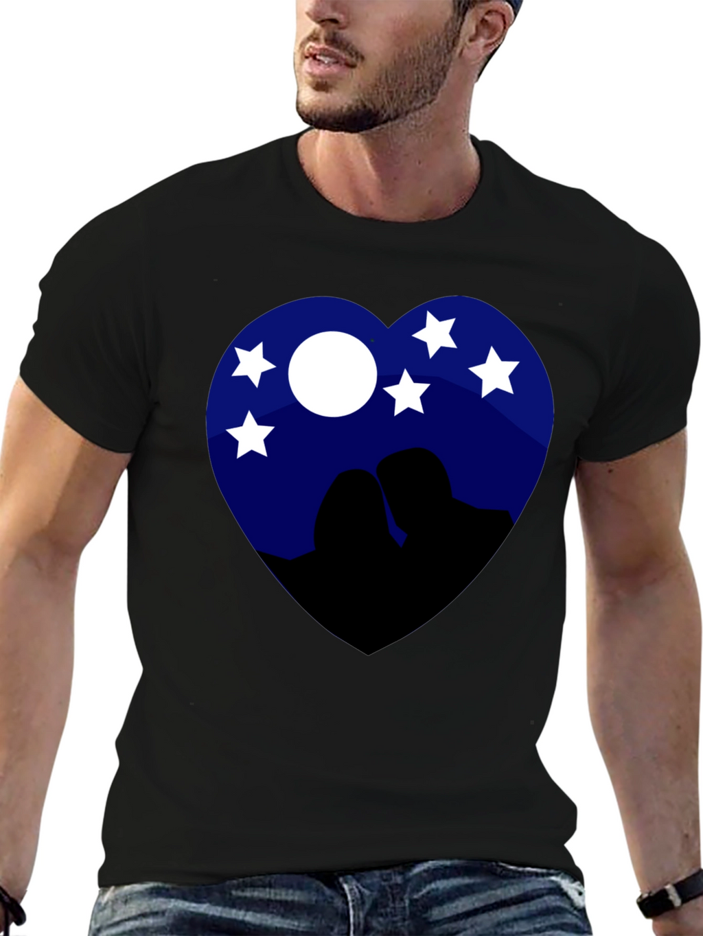 Heart Night Sky Couple Tee