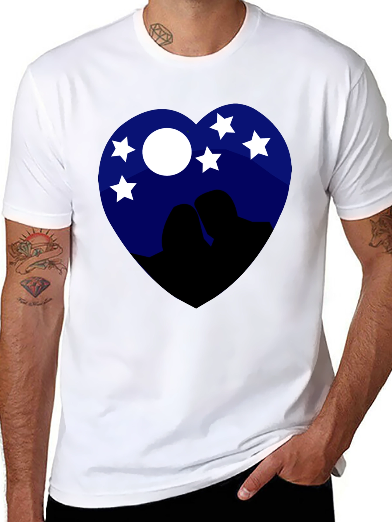 Heart Night Sky Couple Tee