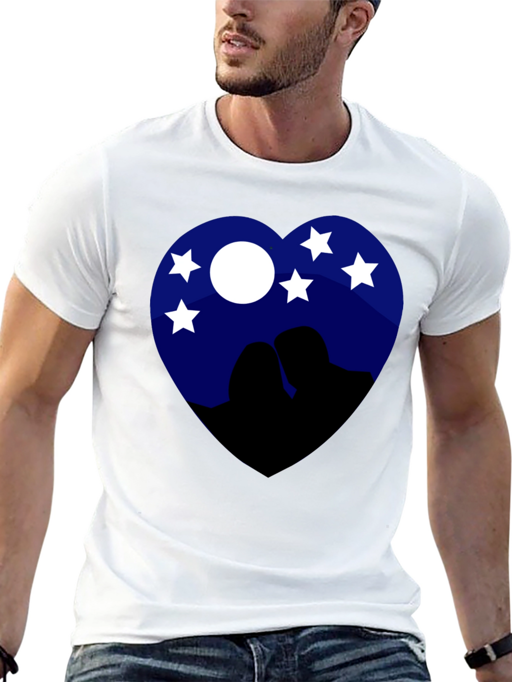 Heart Night Sky Couple Tee
