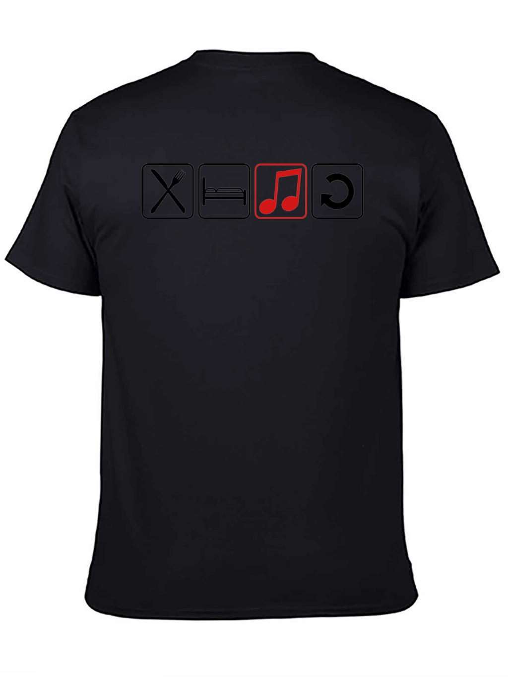 Eat Sleep Music Repeat Black T-Shirt