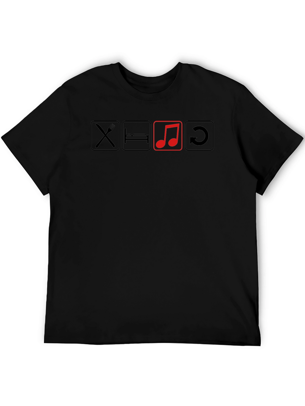 Eat Sleep Music Repeat Black T-Shirt