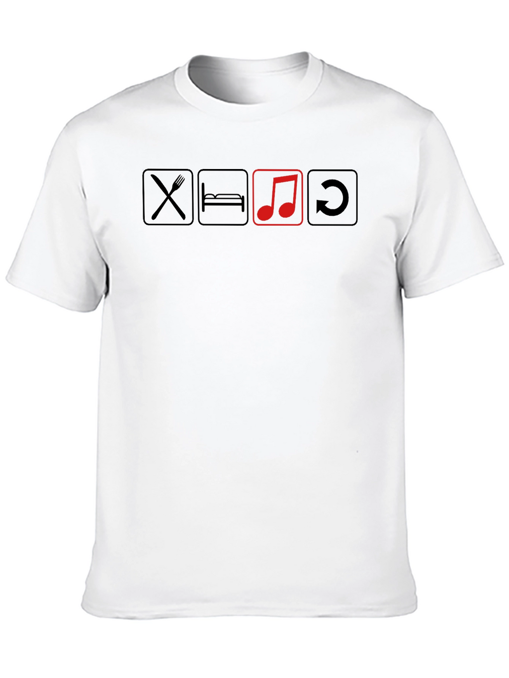 Eat Sleep Music Repeat Black T-Shirt