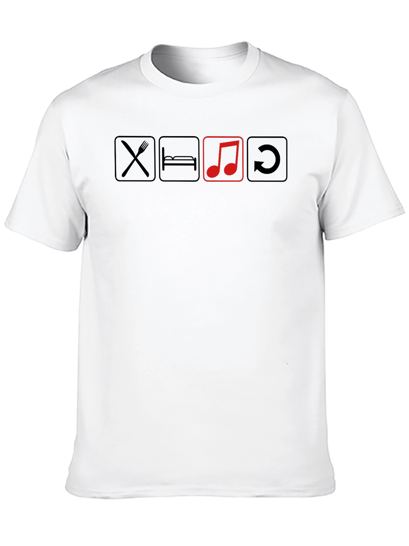 Eat Sleep Music Repeat Black T-Shirt