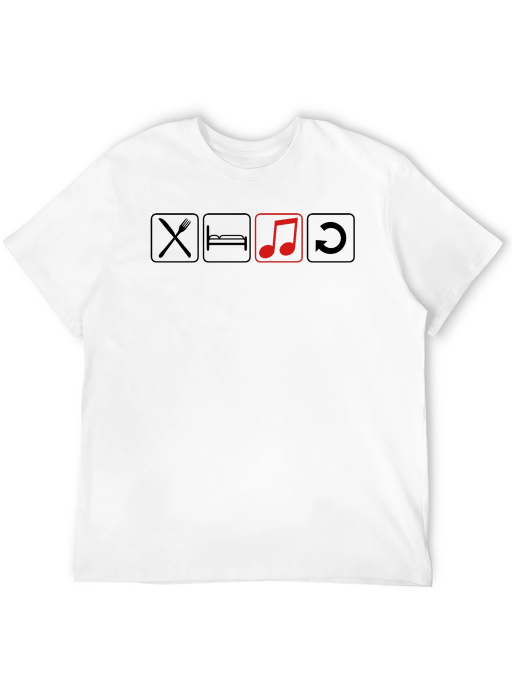 Eat Sleep Music Repeat Black T-Shirt