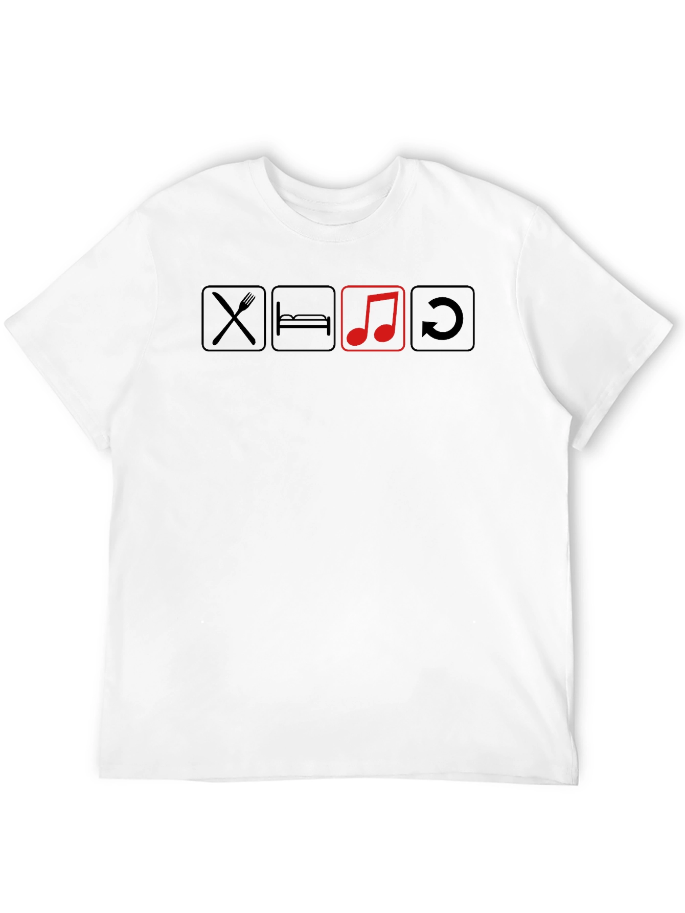 Eat Sleep Music Repeat Black T-Shirt