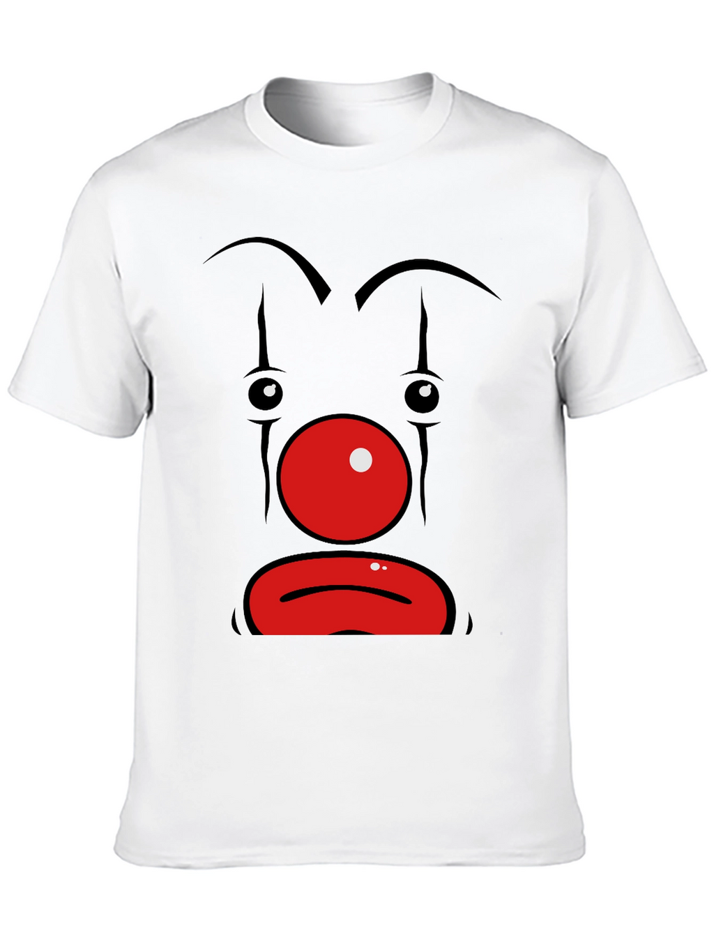 Sad Clown Face Graphic Black T-Shirt