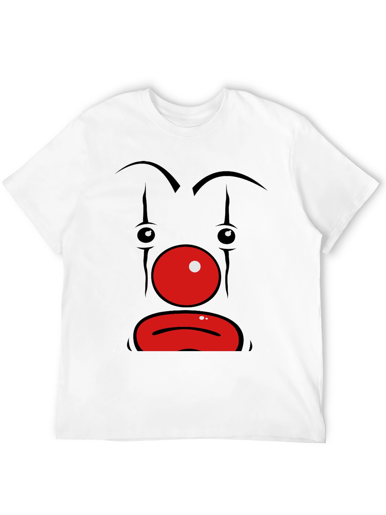 Sad Clown Face Graphic Black T-Shirt