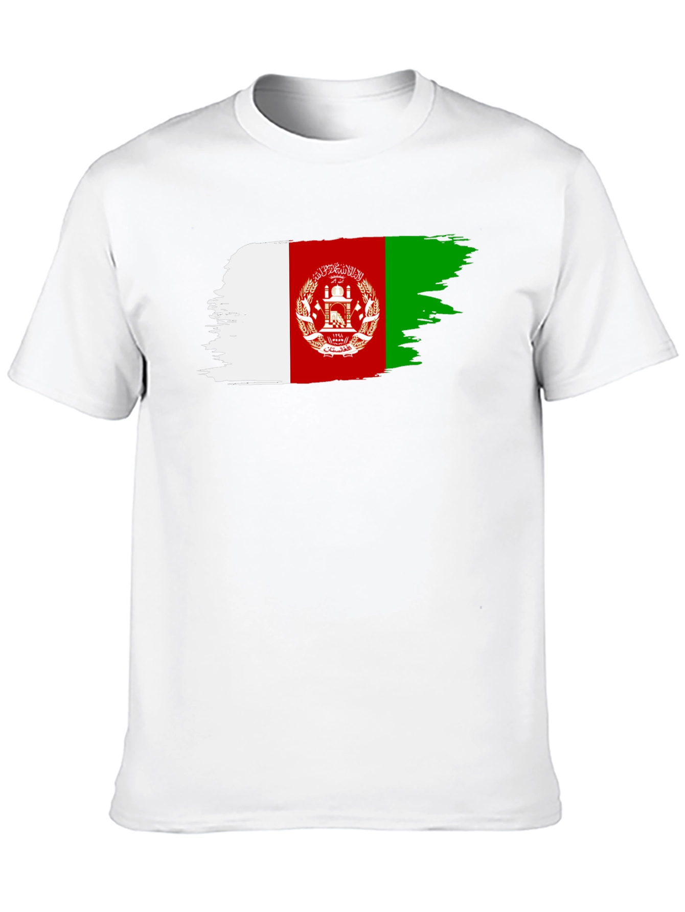 Afghanistan Flag Brush Stroke T-Shirt - Black