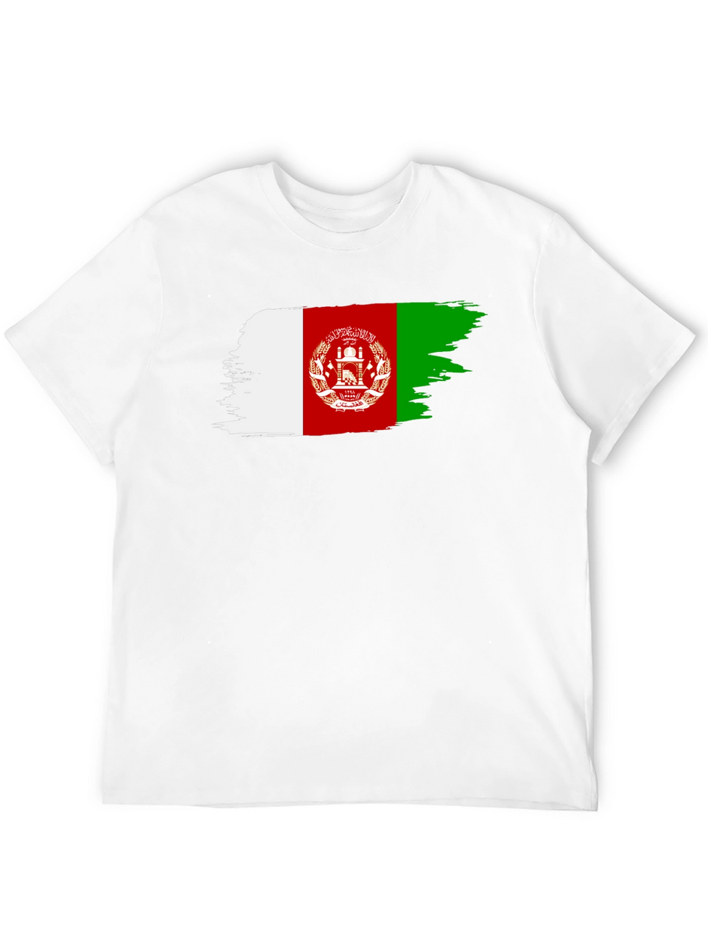 Afghanistan Flag Brush Stroke T-Shirt - Black