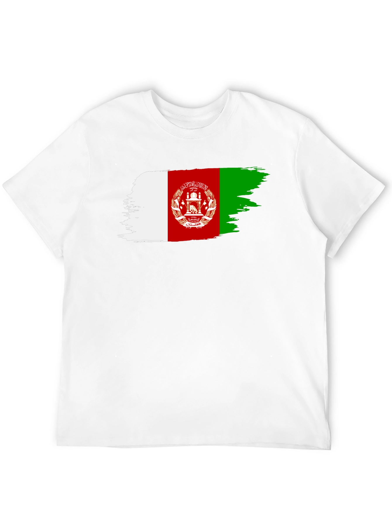 Afghanistan Flag Brush Stroke T-Shirt - Black