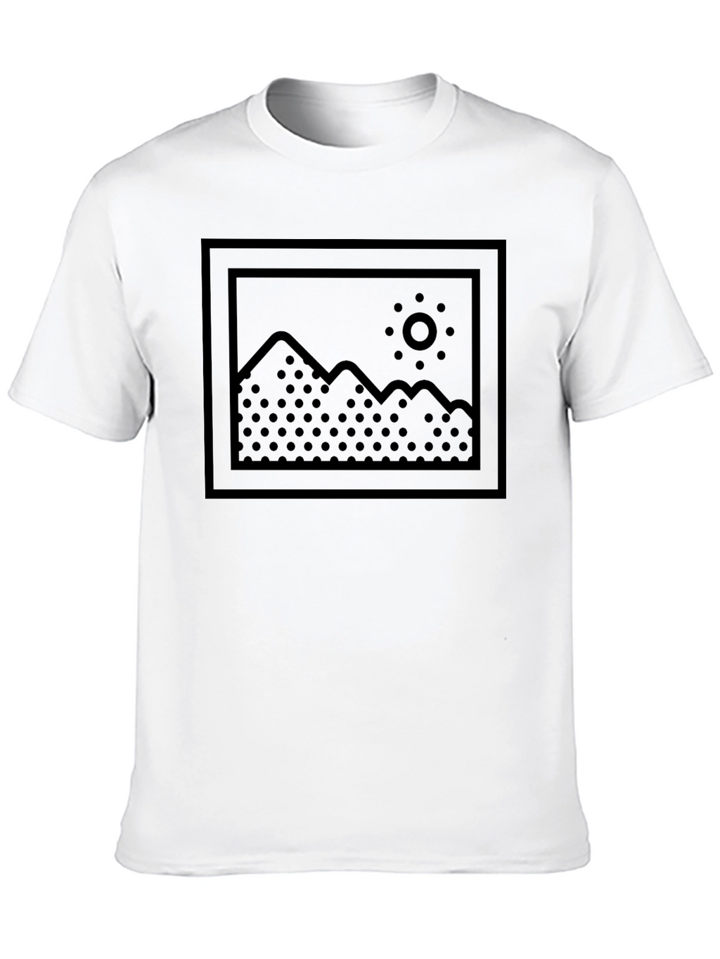 Mens Black Graphic T-Shirt - Mountain Scene