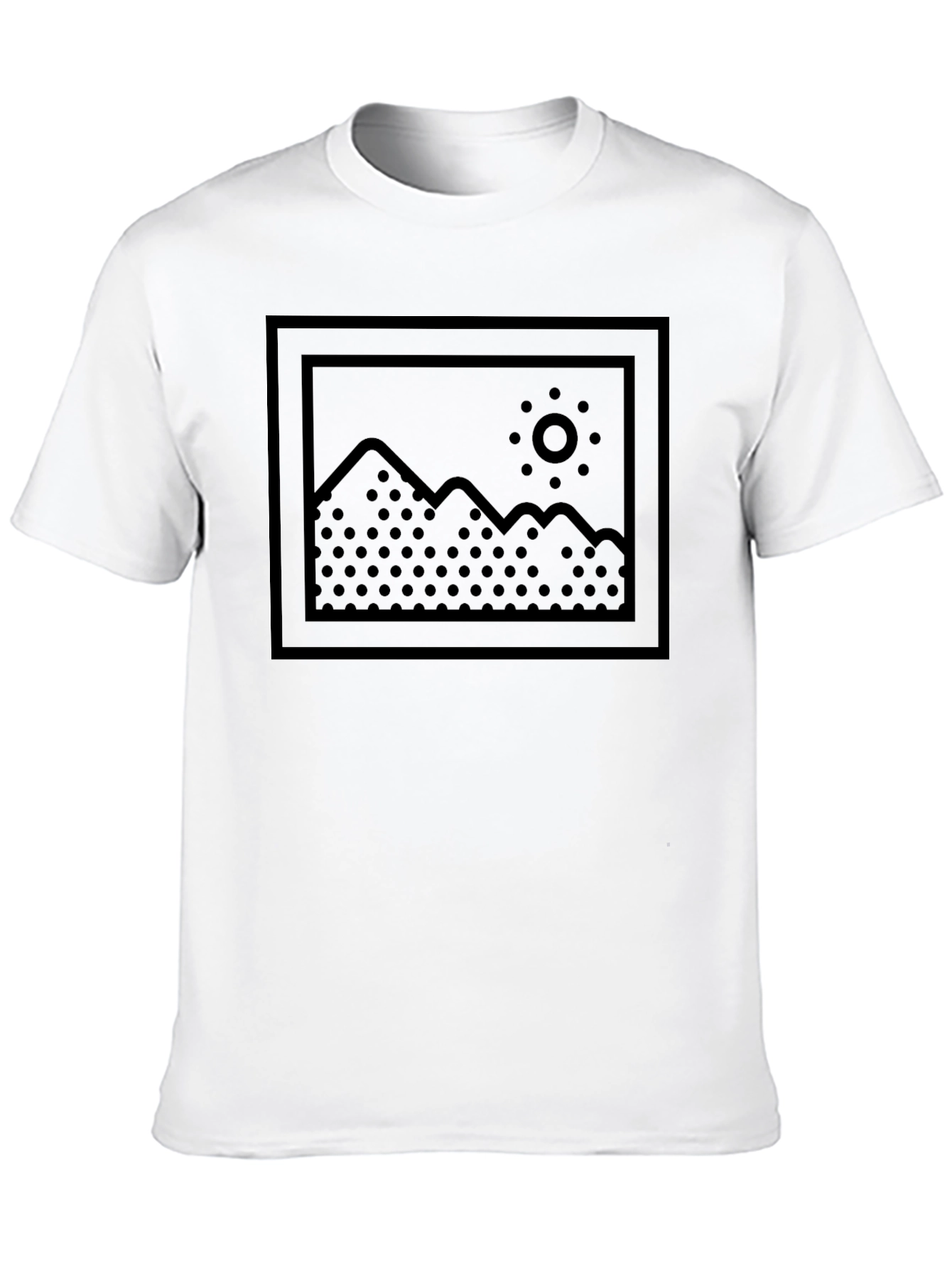 Mens Black Graphic T-Shirt - Mountain Scene