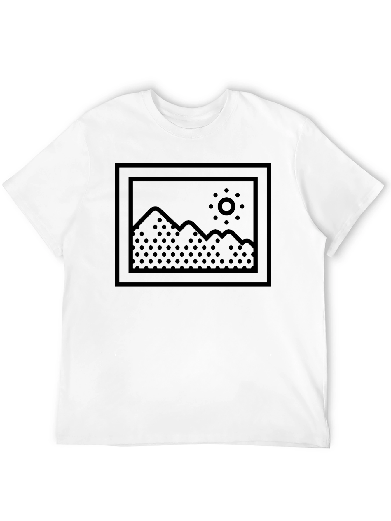Mens Black Graphic T-Shirt - Mountain Scene