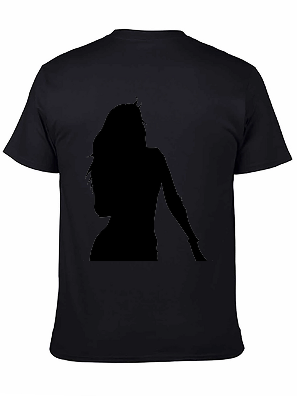 Silhouette Graphic Tee - Classic Black Cotton Blend Shirt