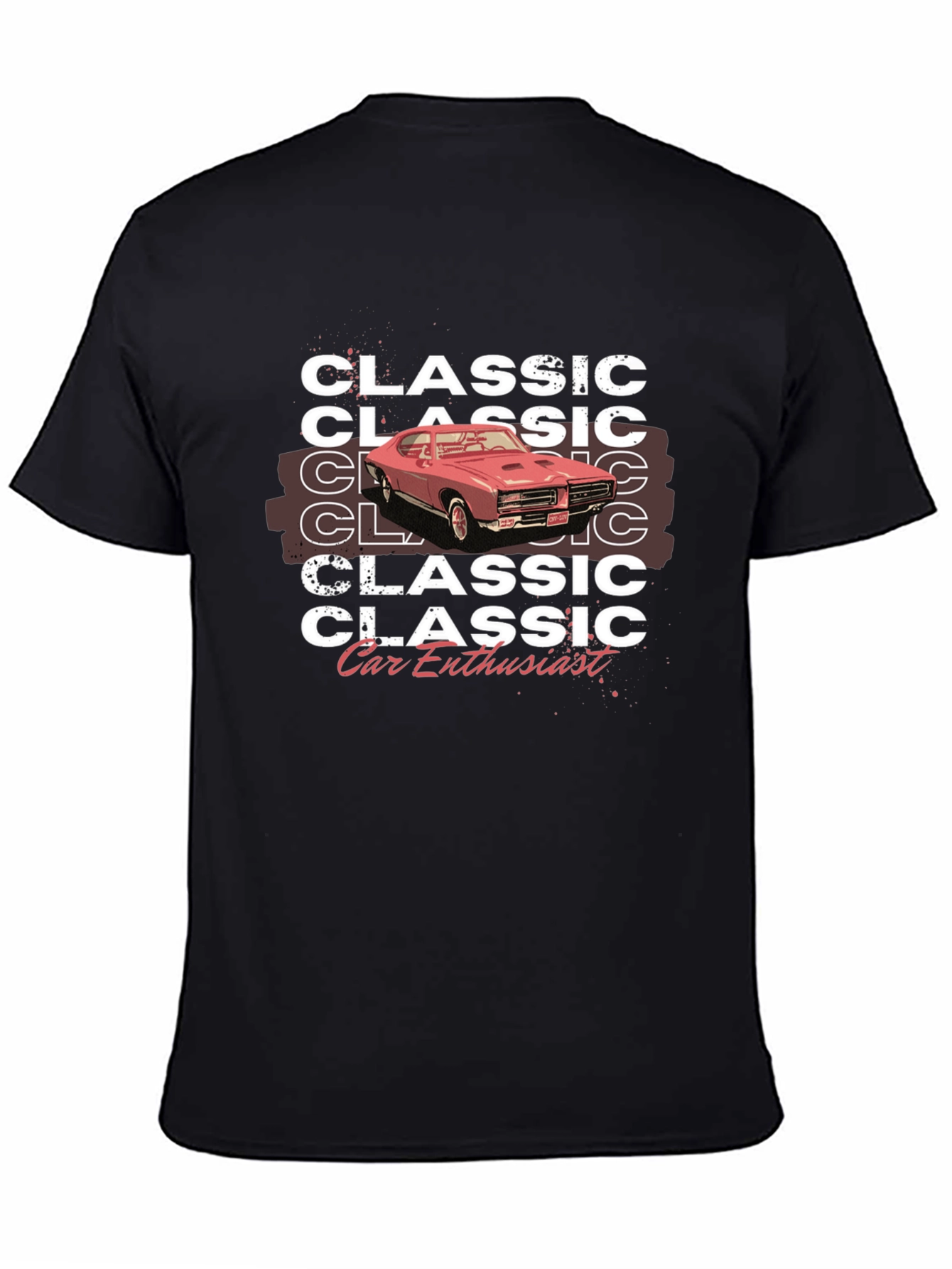 Classic Car Enthusiast Graphic Tee - Black