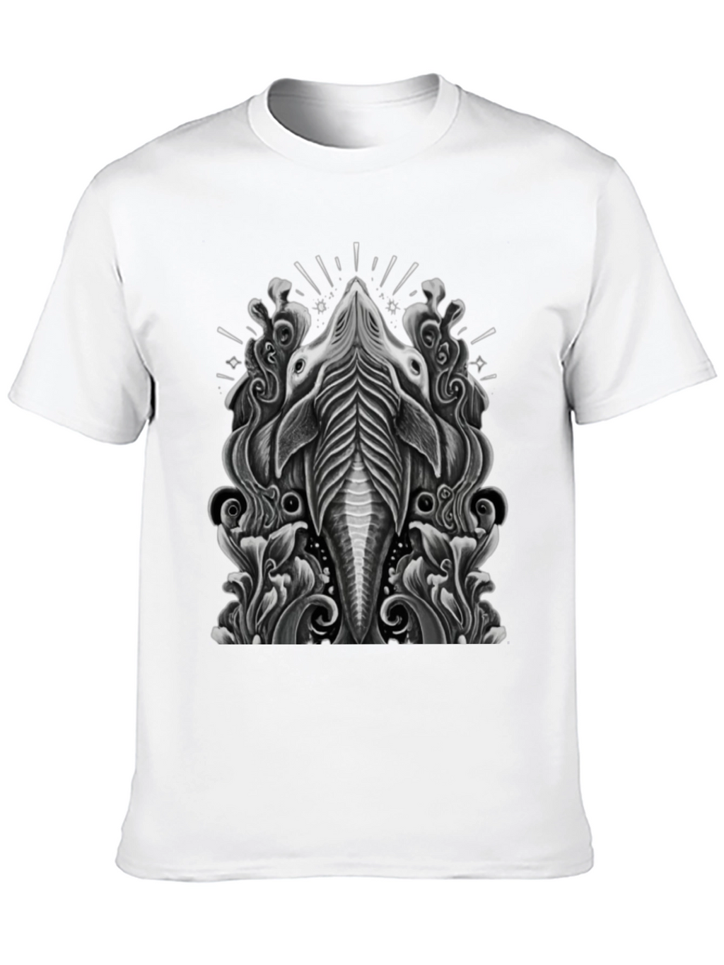 Stylized Animal Graphic Tee - Black