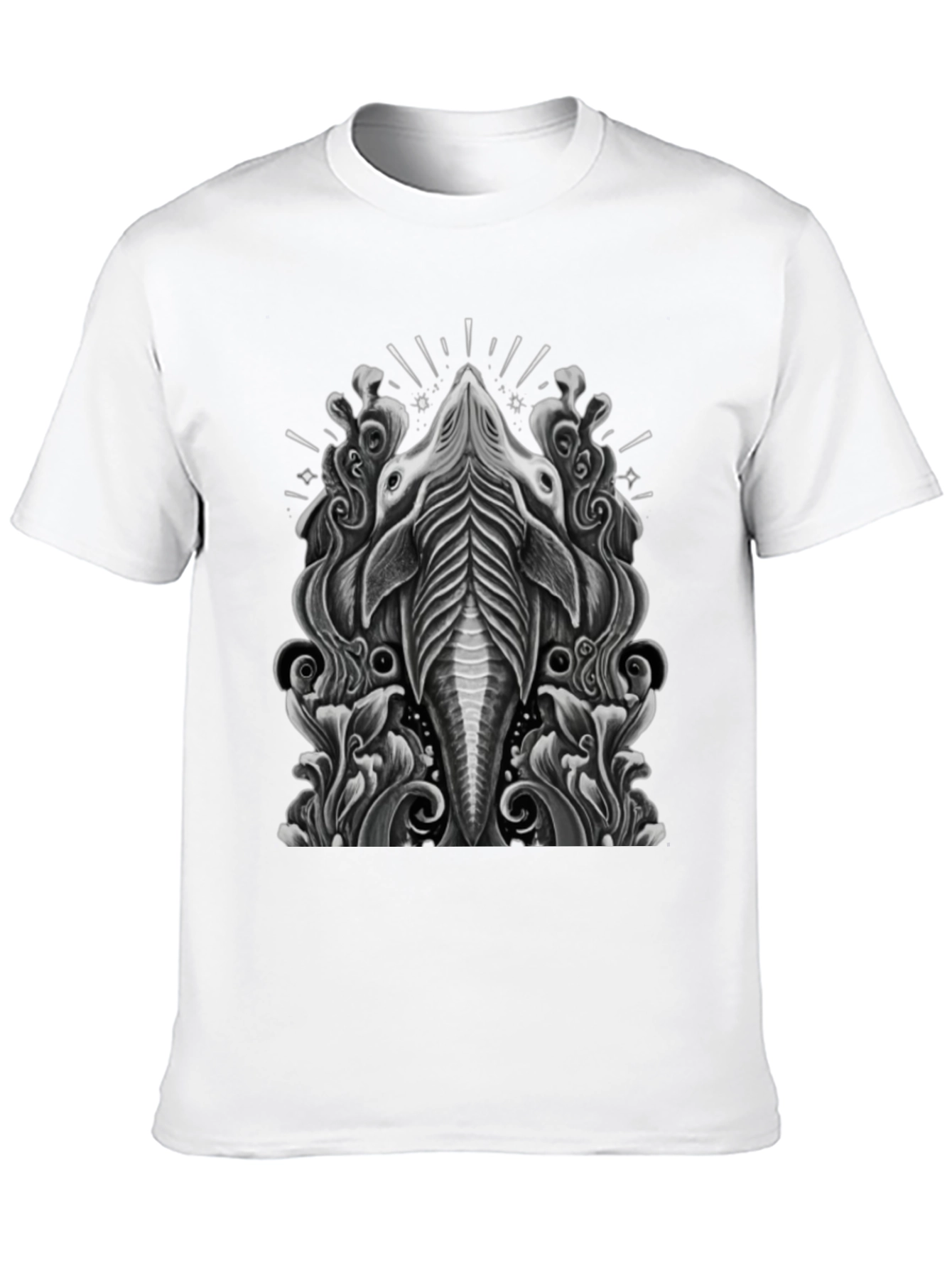 Stylized Animal Graphic Tee - Black