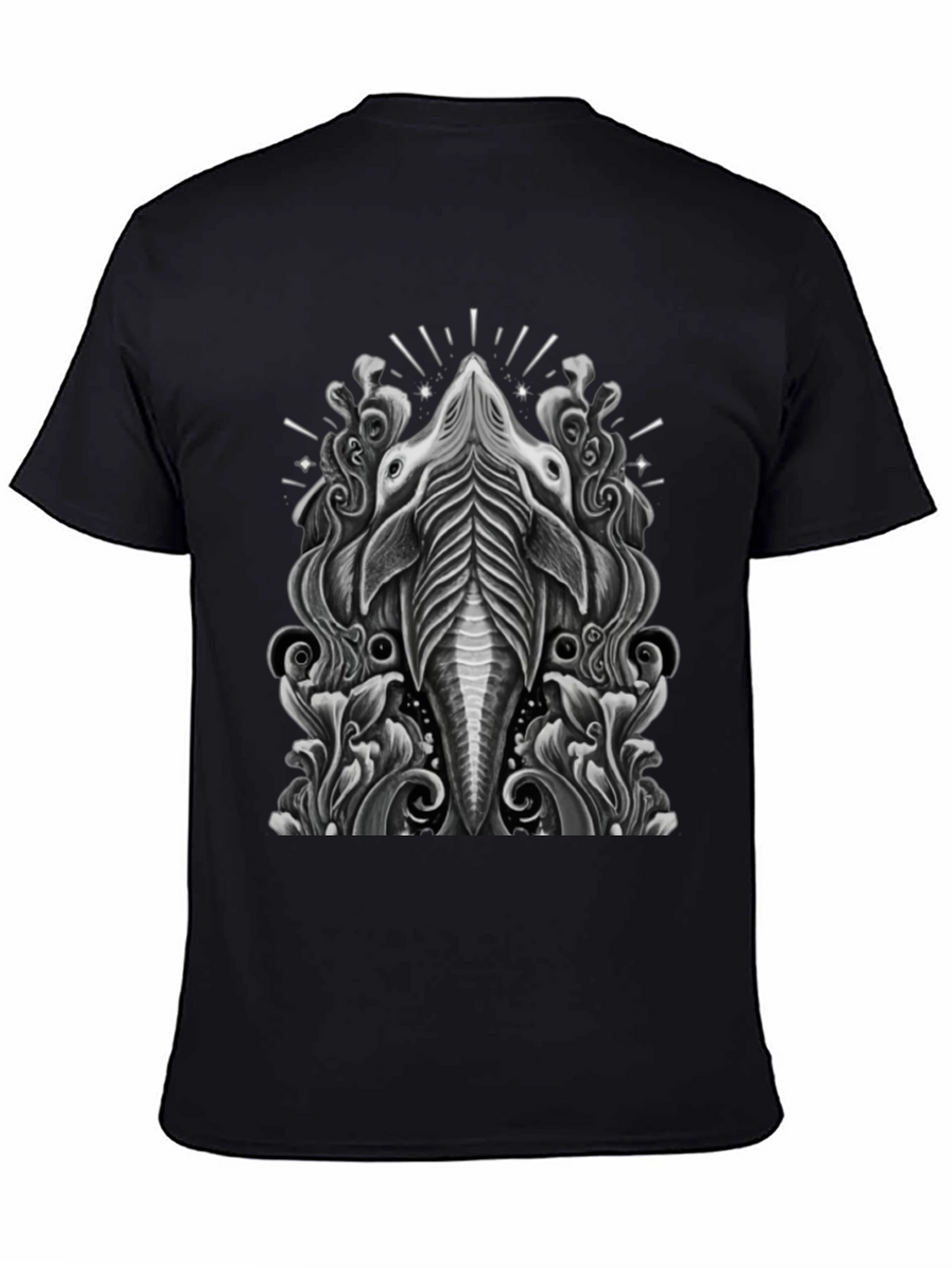 Stylized Animal Graphic Tee - Black