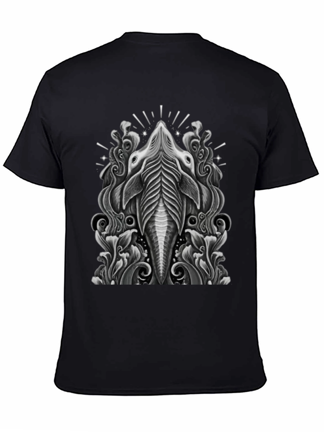 Stylized Animal Graphic Tee - Black