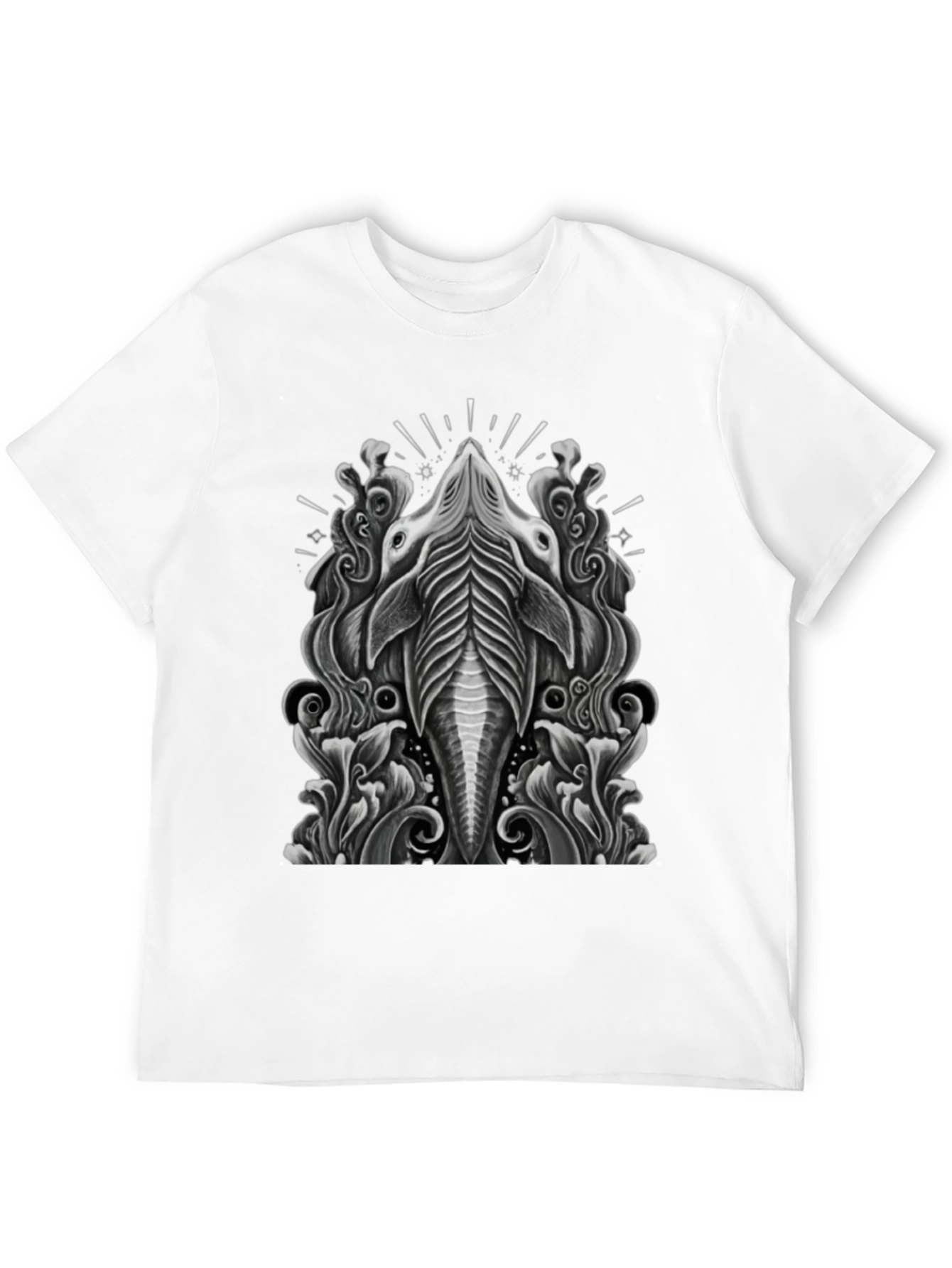 Stylized Animal Graphic Tee - Black