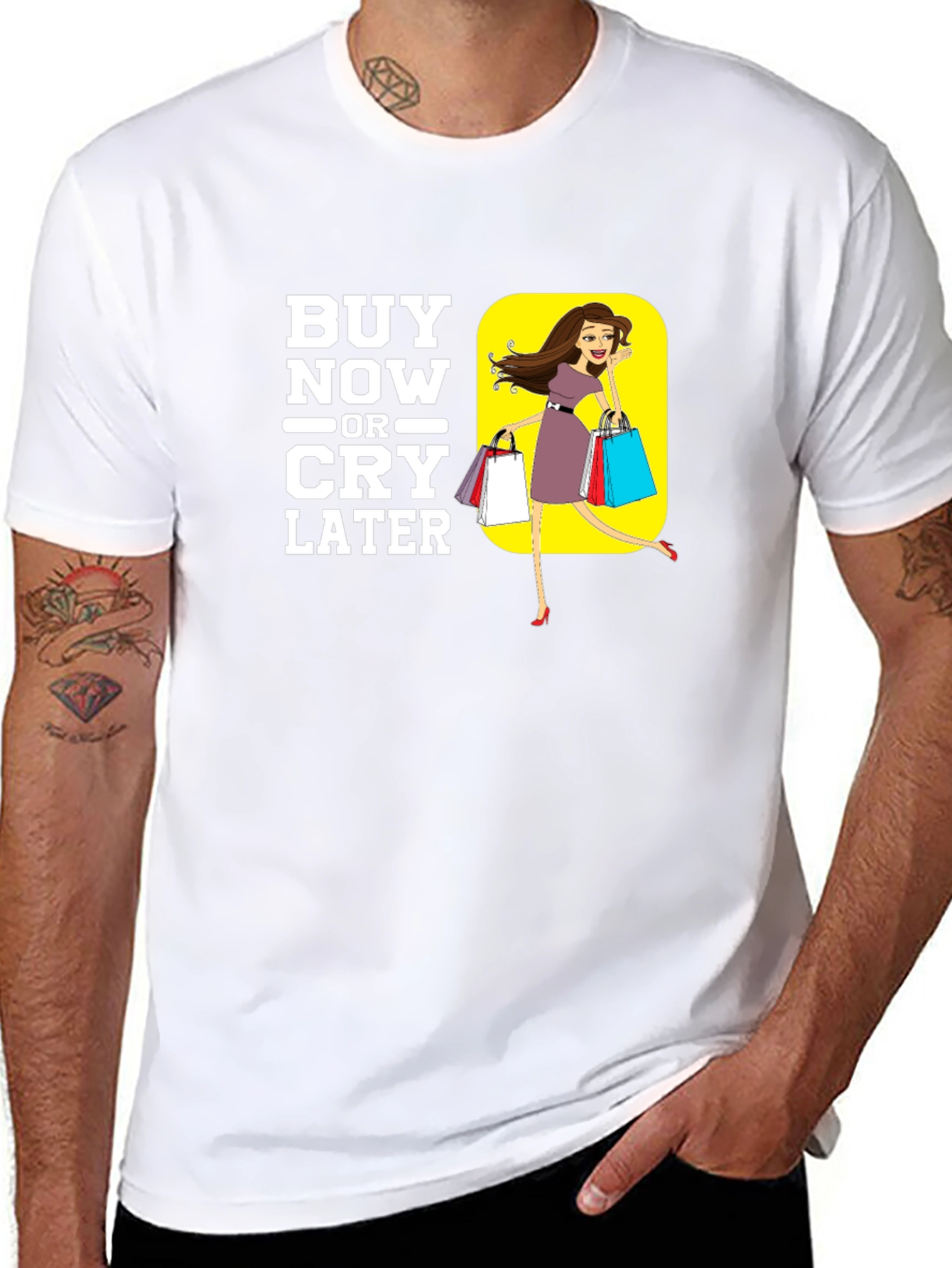 Buy Now or Cry Later Black Graphic Tee