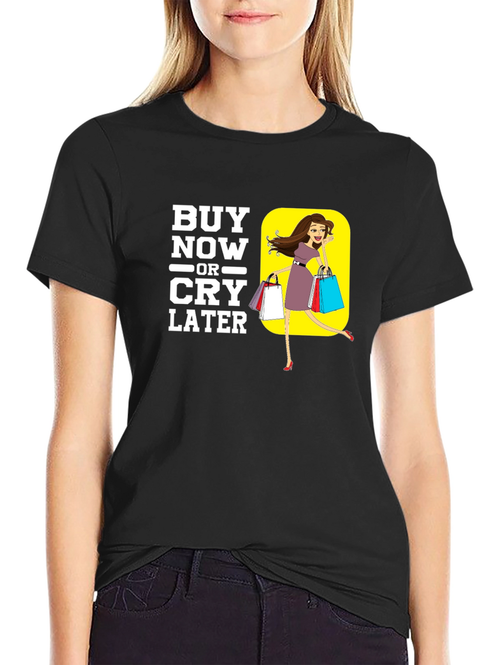 Buy Now or Cry Later Black Graphic Tee
