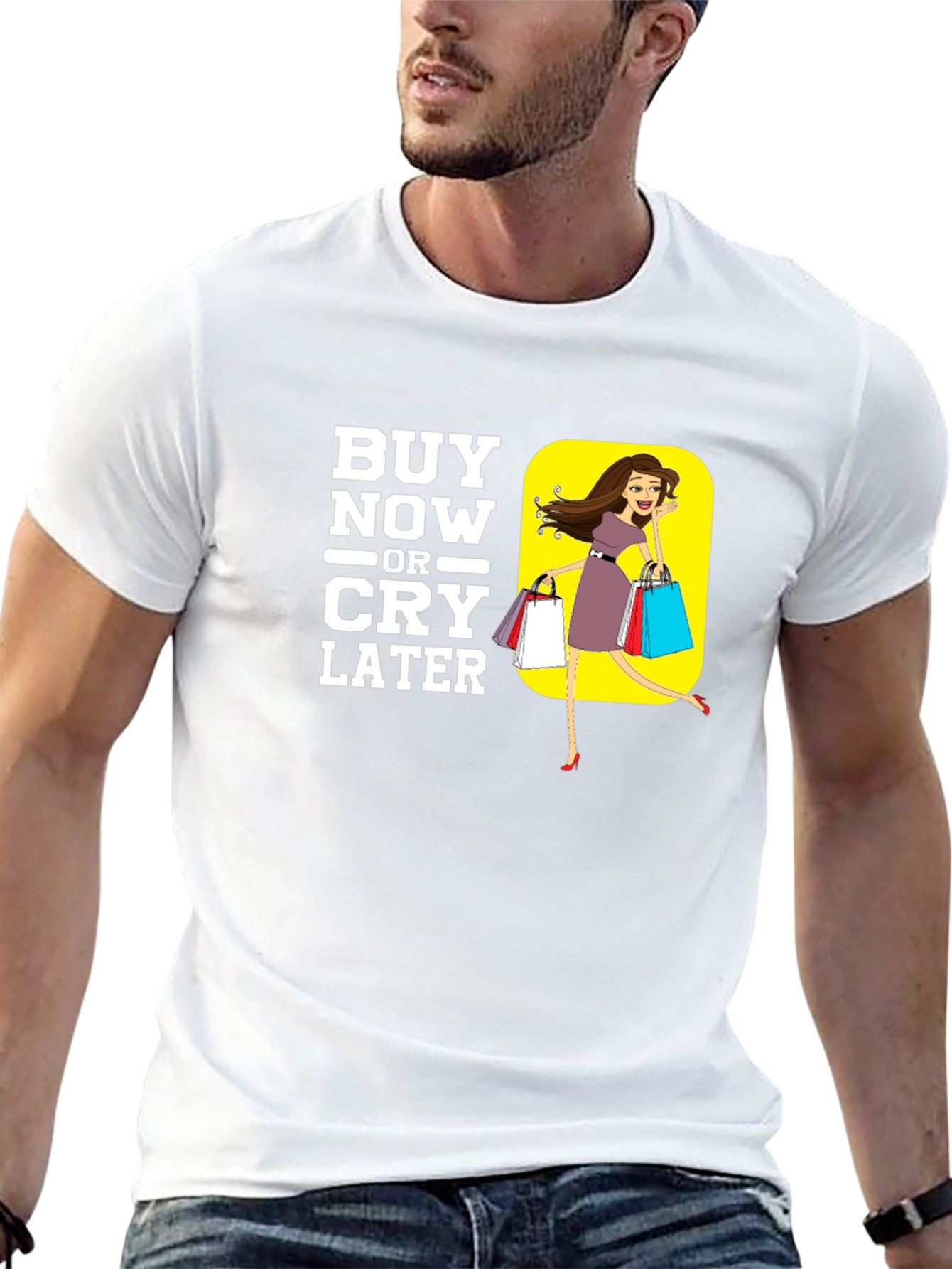 Buy Now or Cry Later Black Graphic Tee