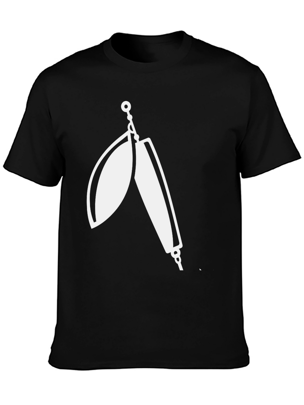 Mens Black T-Shirt with Fishing Lure Graphic