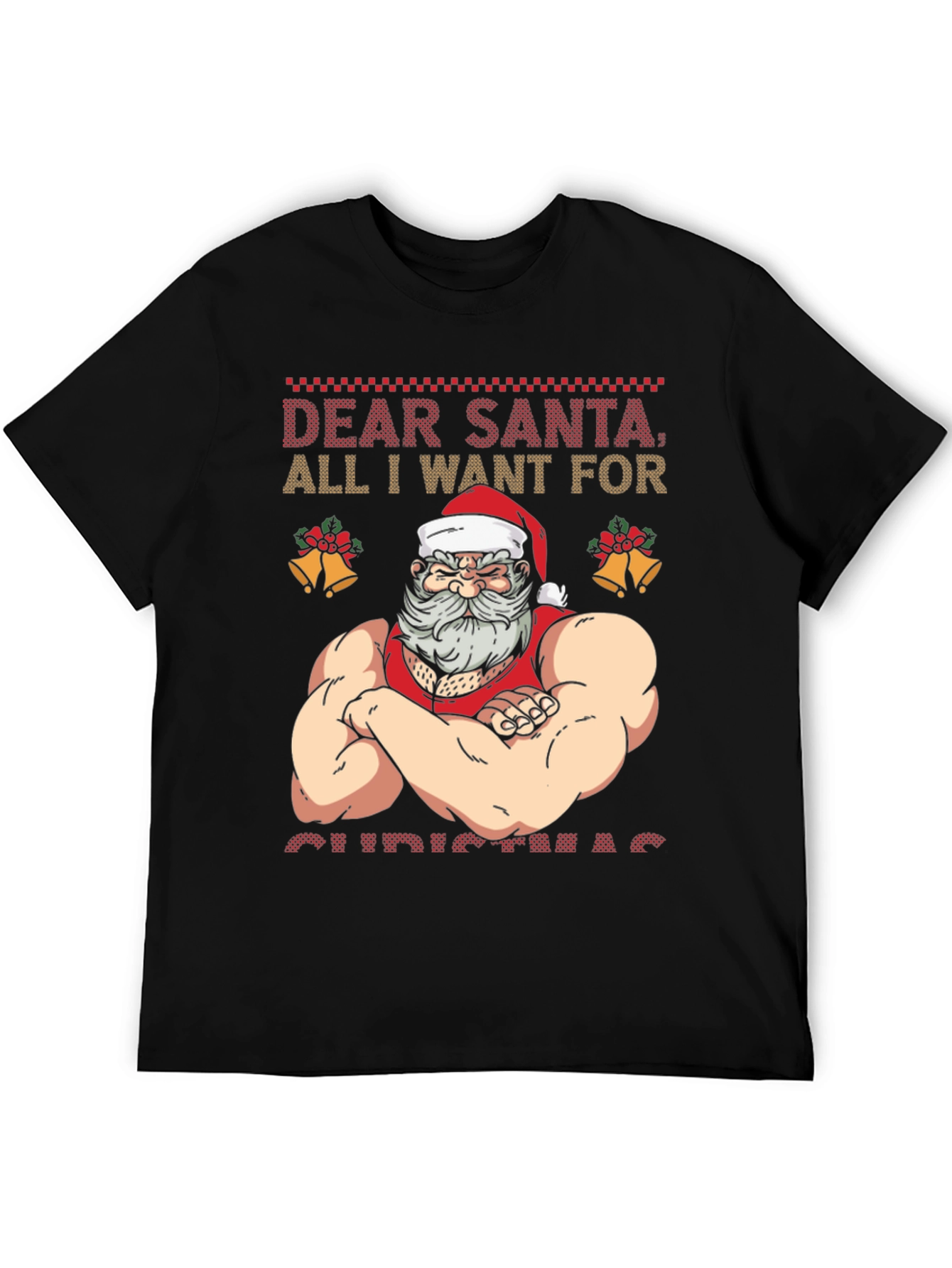 Funny Muscular Santa Christmas T-Shirt