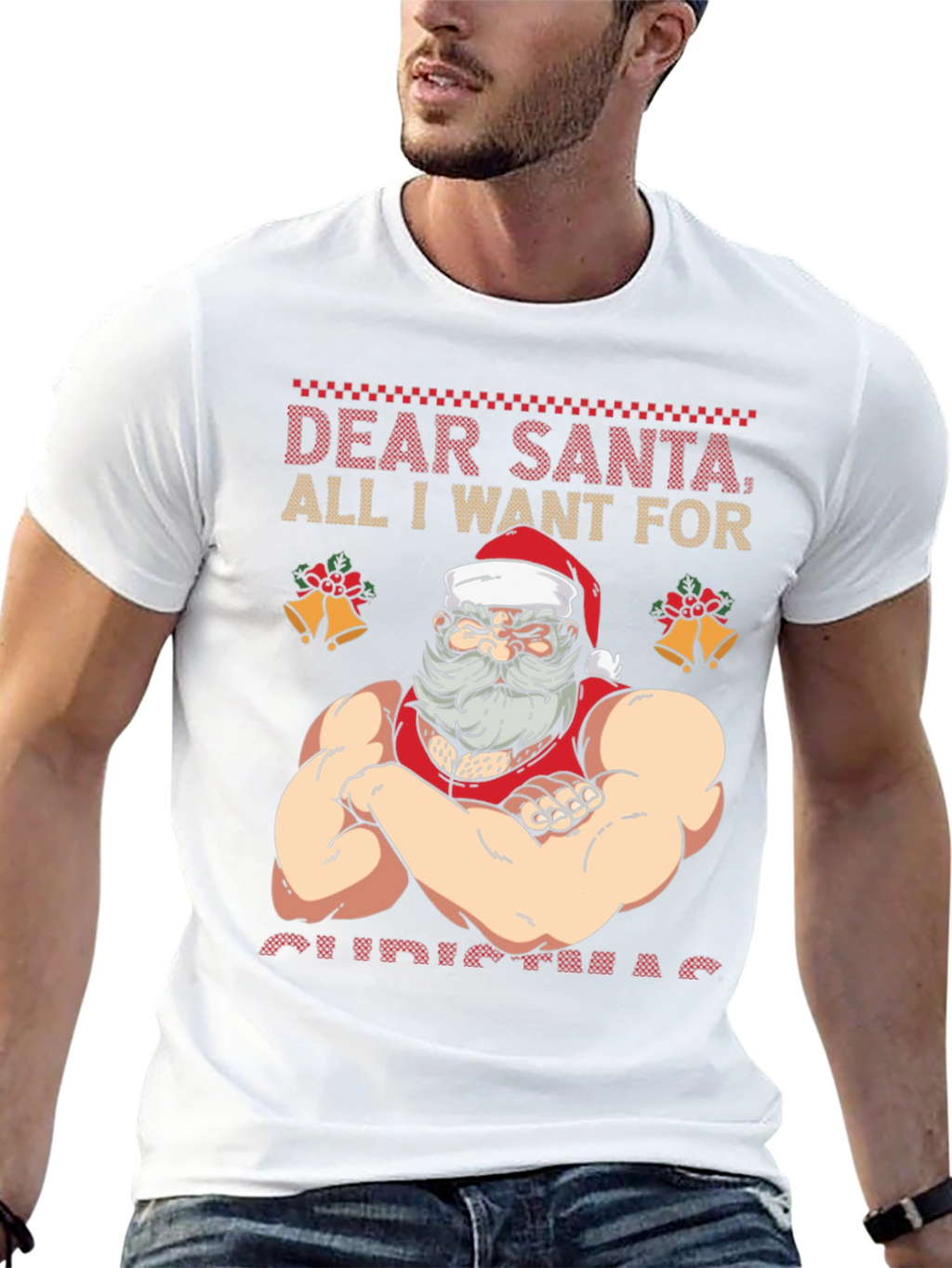 Funny Muscular Santa Christmas T-Shirt