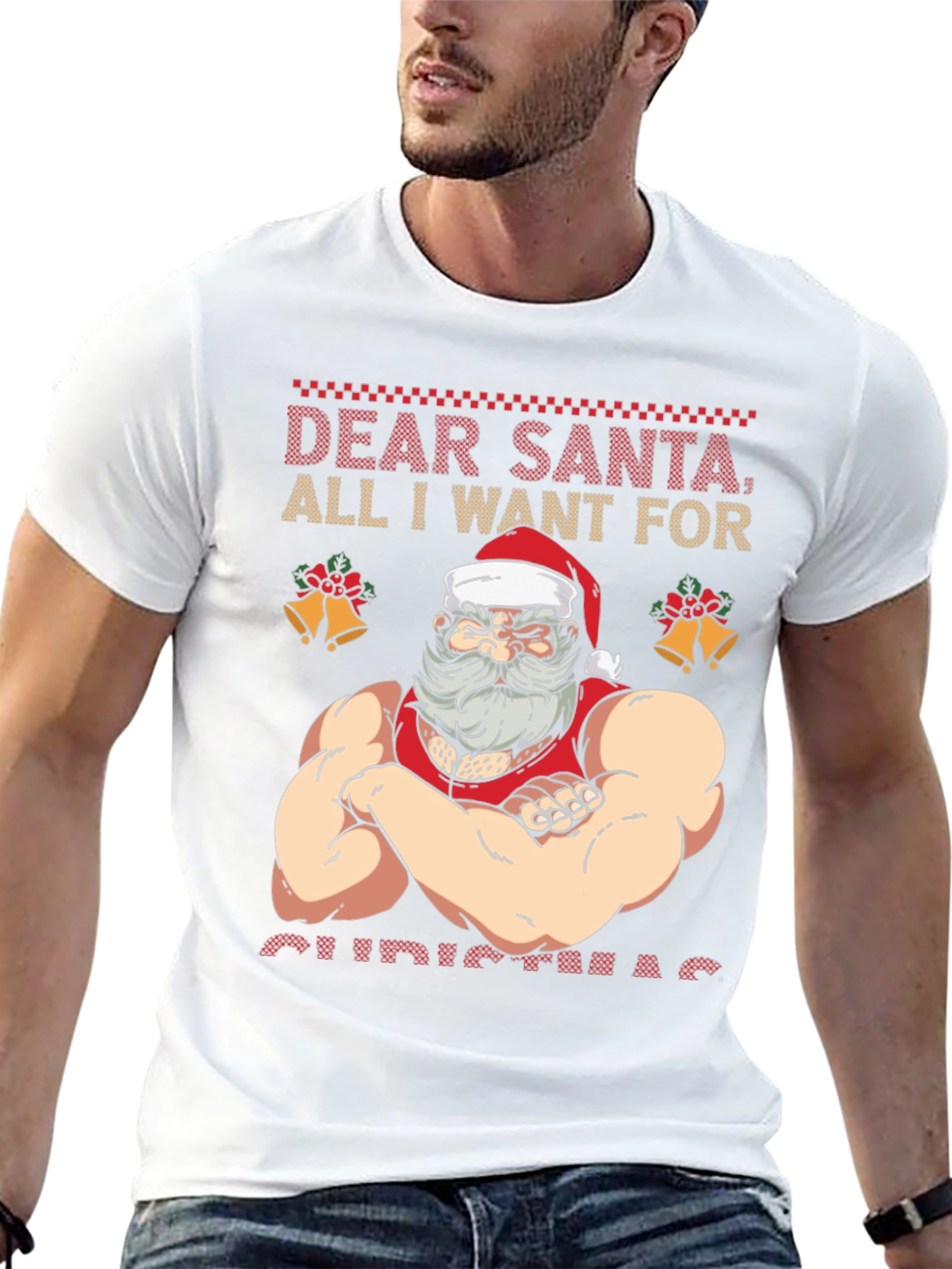 Funny Muscular Santa Christmas T-Shirt