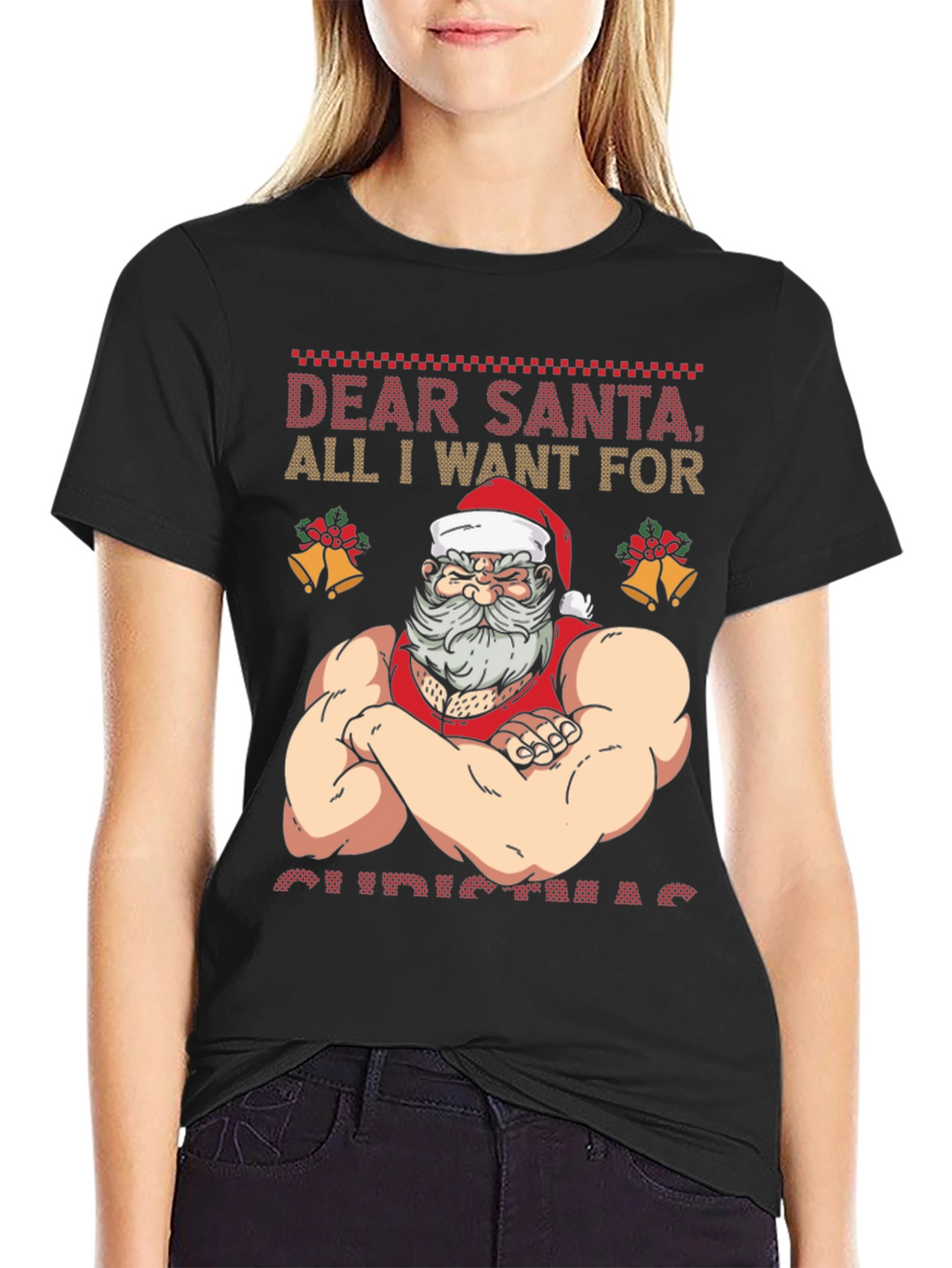 Funny Muscular Santa Christmas T-Shirt