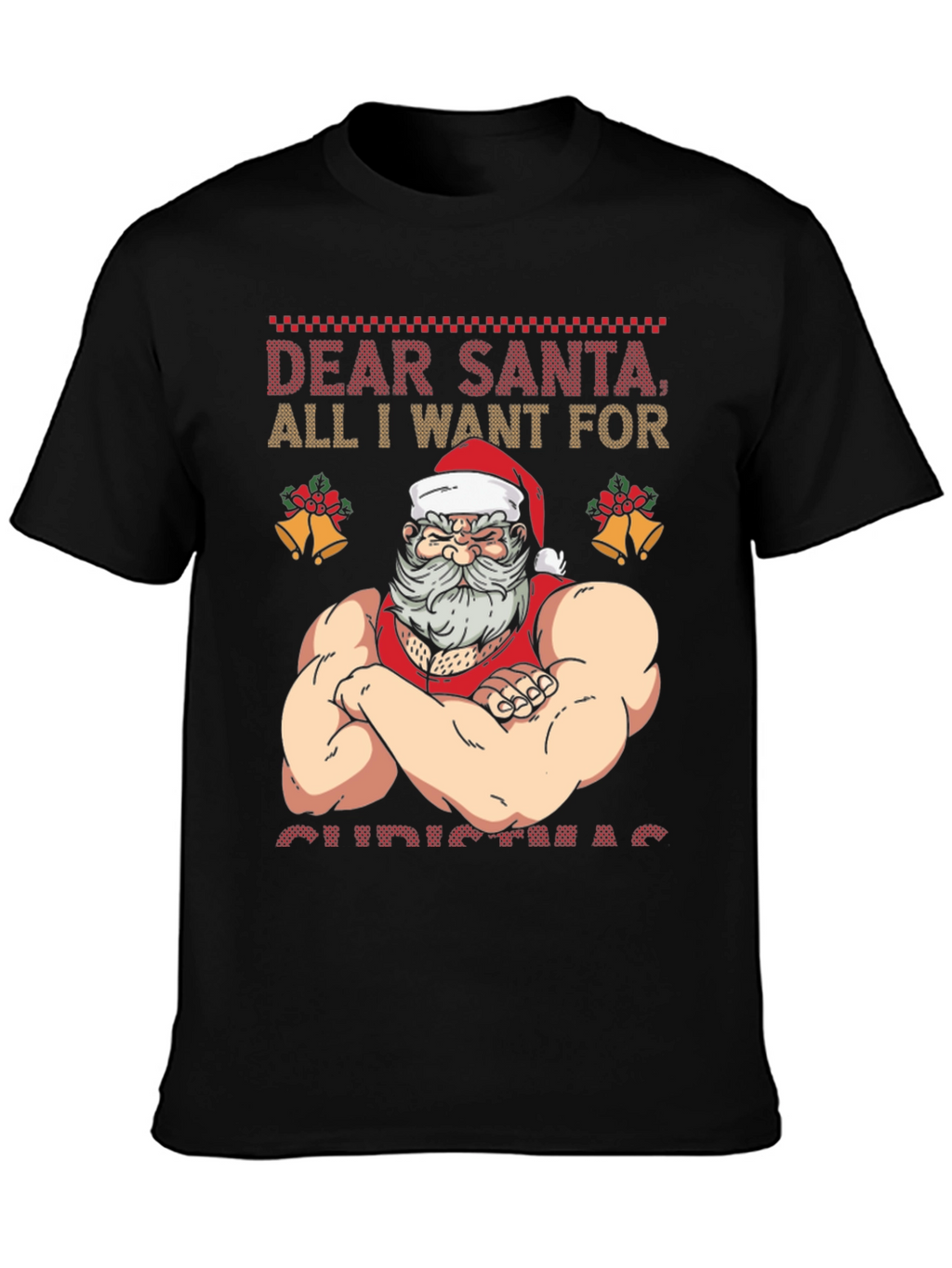 Funny Muscular Santa Christmas T-Shirt