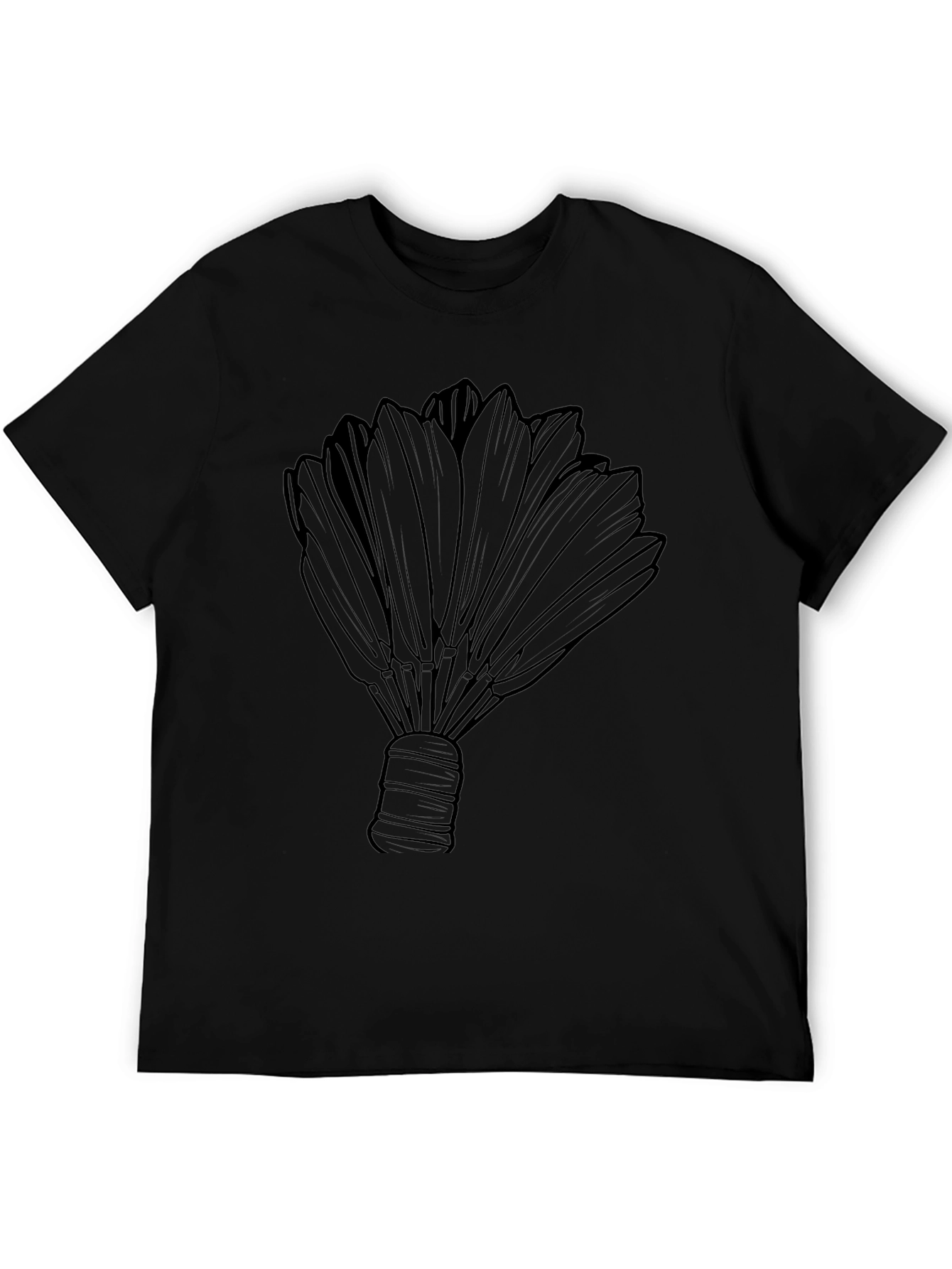Black Badminton Shuttlecock Graphic Tee