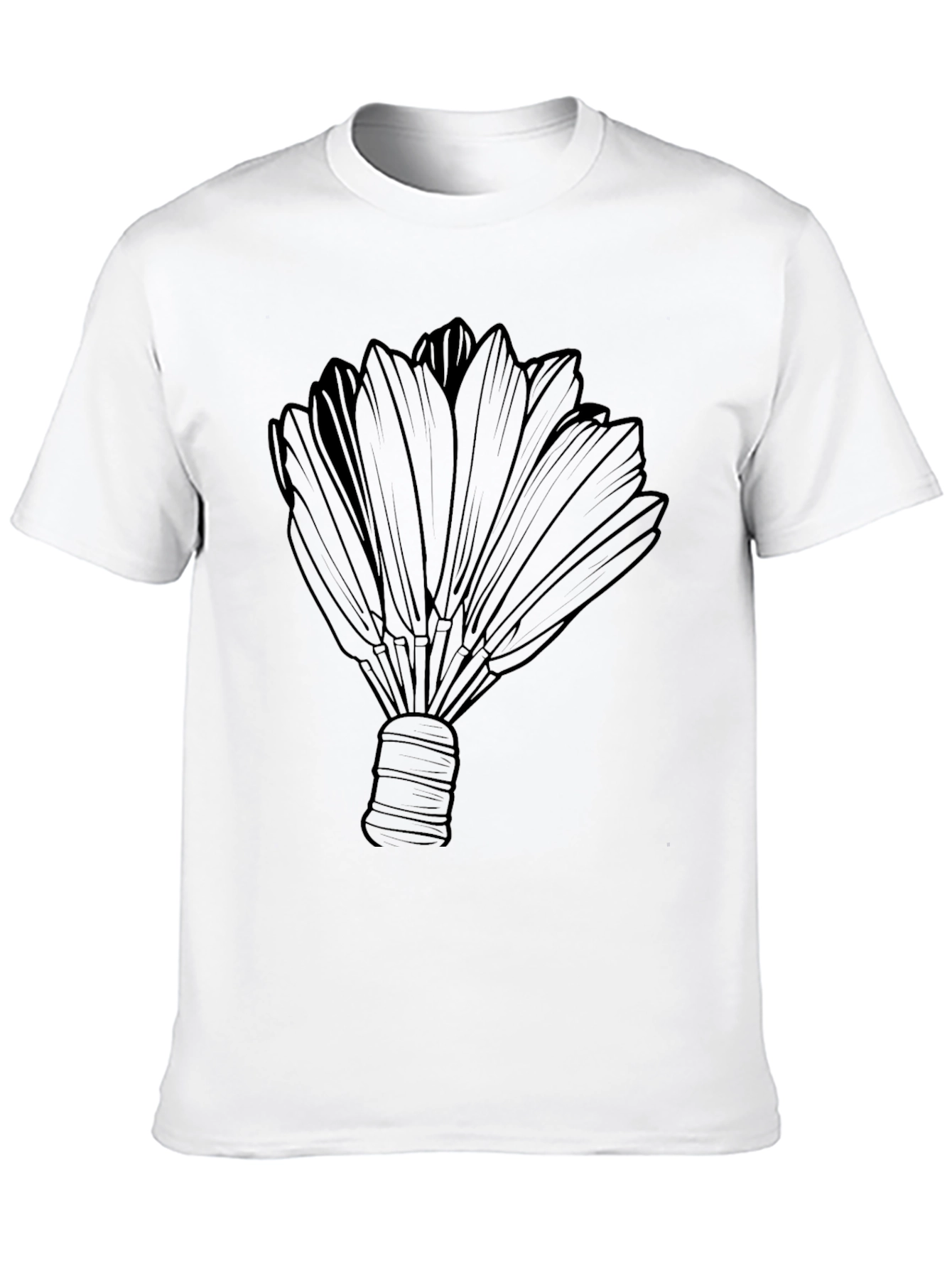 Black Badminton Shuttlecock Graphic Tee